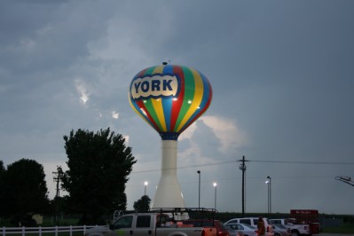 York, NE Water Tower Painted as a Hot Air Balloon